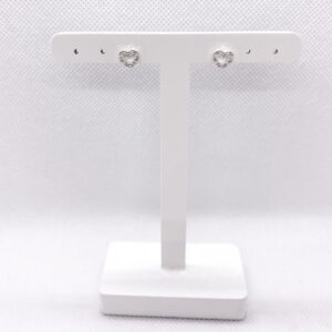 brinco coração cravejado vazado