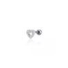 Piercing reto coração vazado cravejado - Imagem 1