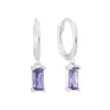Argola pingente retangular roxo - Imagem 1