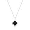 Colar Trevo Resina Preto - Imagem 1