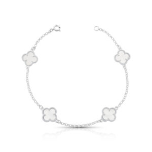 Pulseira 4 trevos branco