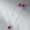 Colar zircônia magenta com pérolas - Imagem 1