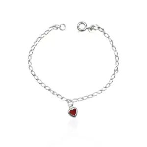Pulseira Infantil coração vermelho