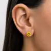 Brinco ponto de luz luxo amarelo - Imagem 3