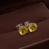 Brinco ponto de luz luxo amarelo - Imagem 2
